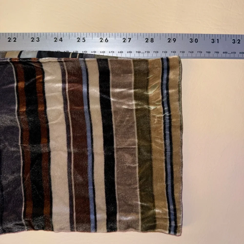 ECHO‎ Striped Velvet Silk Blend Scarf Men's Multi Color